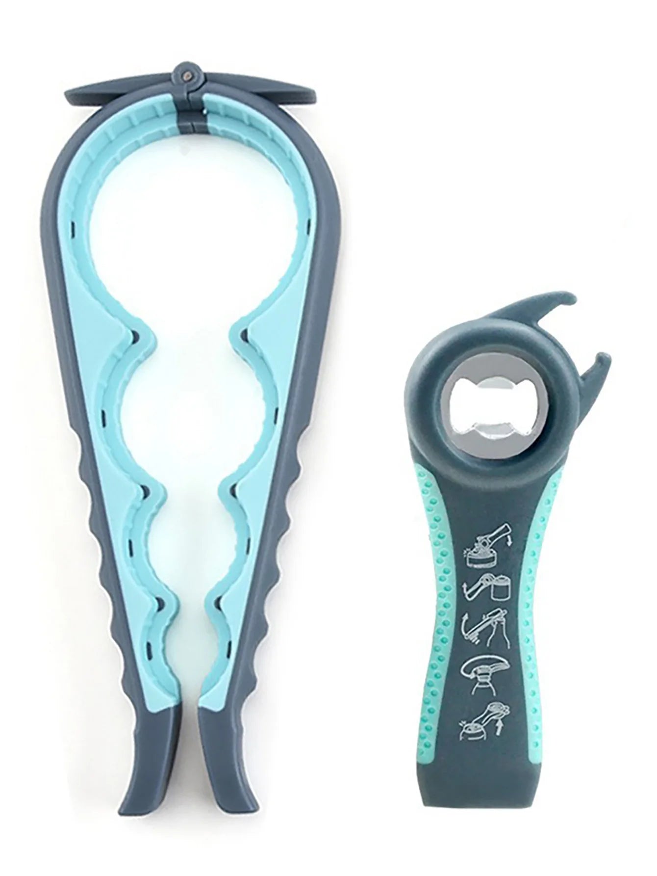 5 in 1 Bottle Opener Lid Opener for Arthritic Hands with Non Slip Rubber Jar Opener Gripper Pad, Jar Opener for Weak Hands