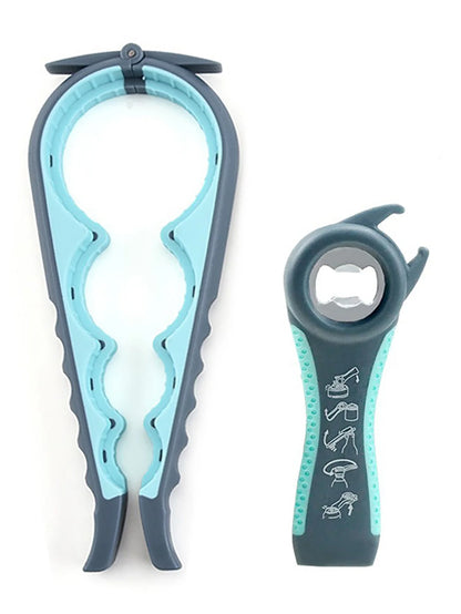5 in 1 Bottle Opener Lid Opener for Arthritic Hands with Non Slip Rubber Jar Opener Gripper Pad, Jar Opener for Weak Hands