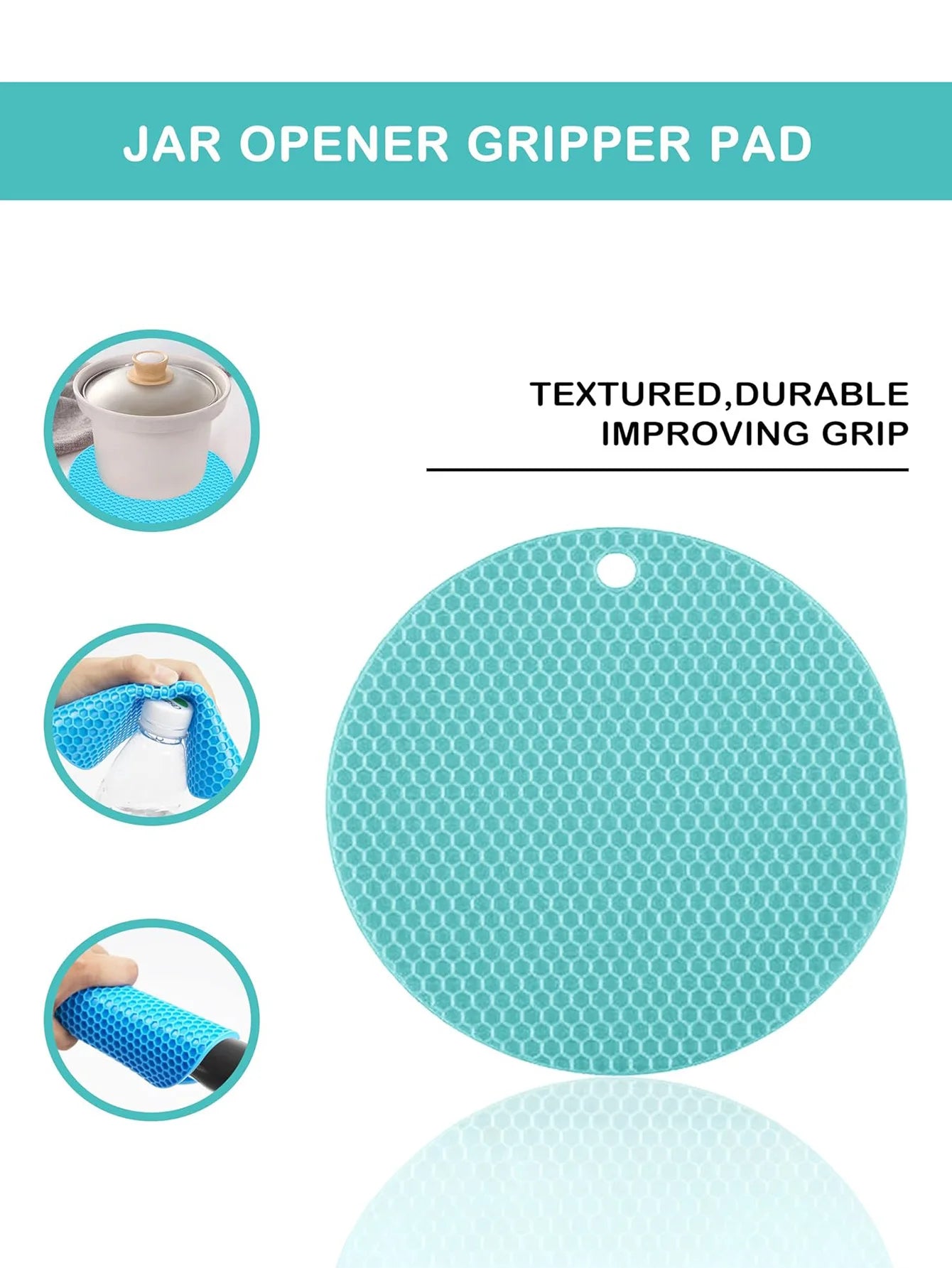 5 in 1 Bottle Opener Lid Opener for Arthritic Hands with Non Slip Rubber Jar Opener Gripper Pad, Jar Opener for Weak Hands